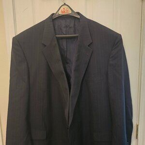 Palm Beach Men's Suit Jacket Worsted wool 64L Black with grey pin stripe